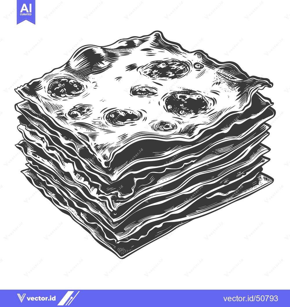 Premium Vector of A Delicious Stack of Lasagna Pasta Layers