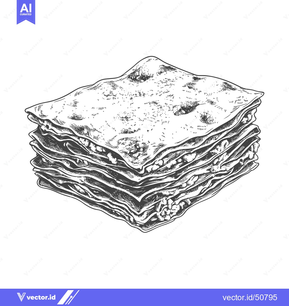 Premium Vector dari A Detailed Hand Drawn Illustration Of Baklava