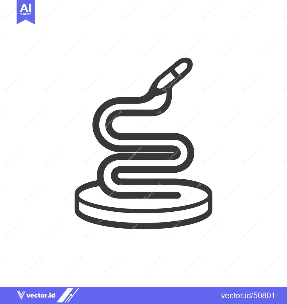 Premium Vector dari Minimalist Icon of a Petri Dish with Streaking Loop
