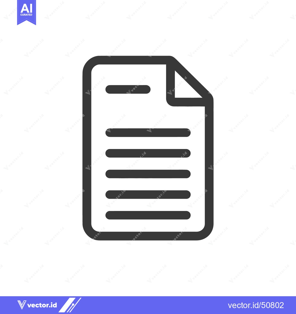 Premium Vector of Minimalist Document Icon with Folded Corner and Text Lines