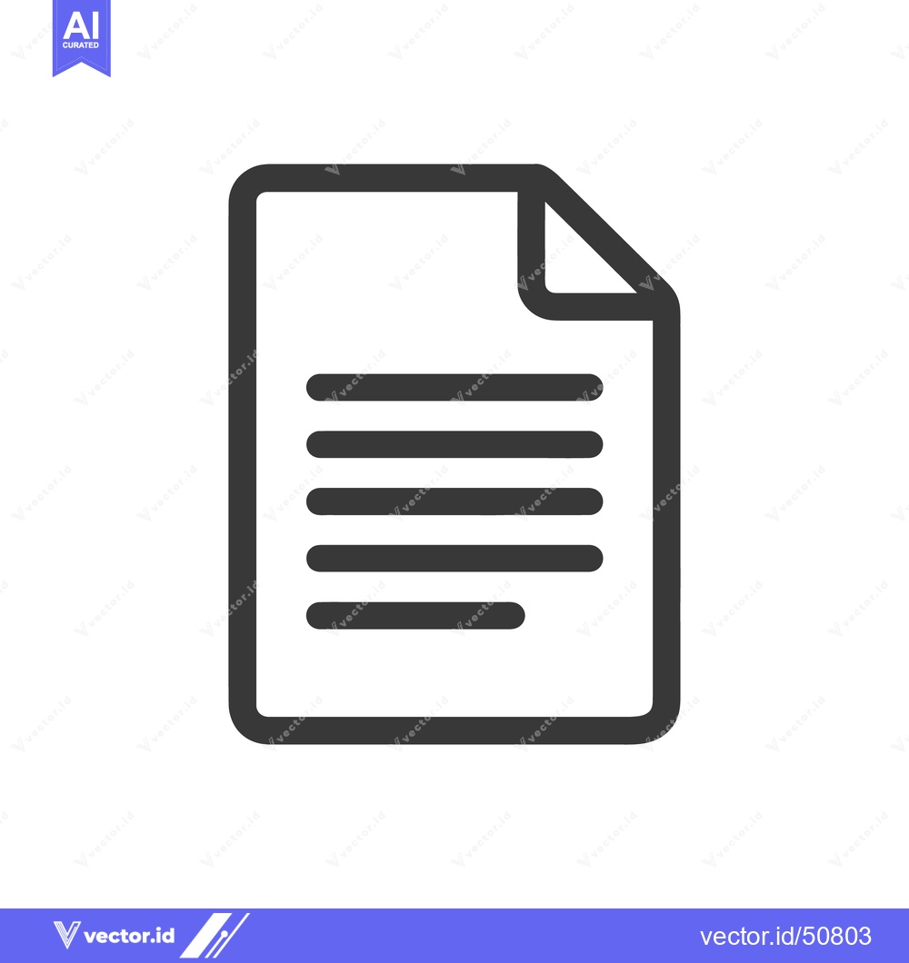 Premium Vector dari Minimalist Document Icon with Rounded Corners and Content Lines