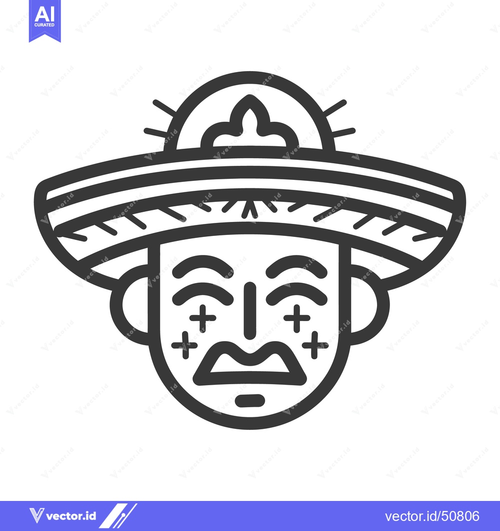 Premium Vector of A stylized depiction of a person wearing a wide brimmed hat