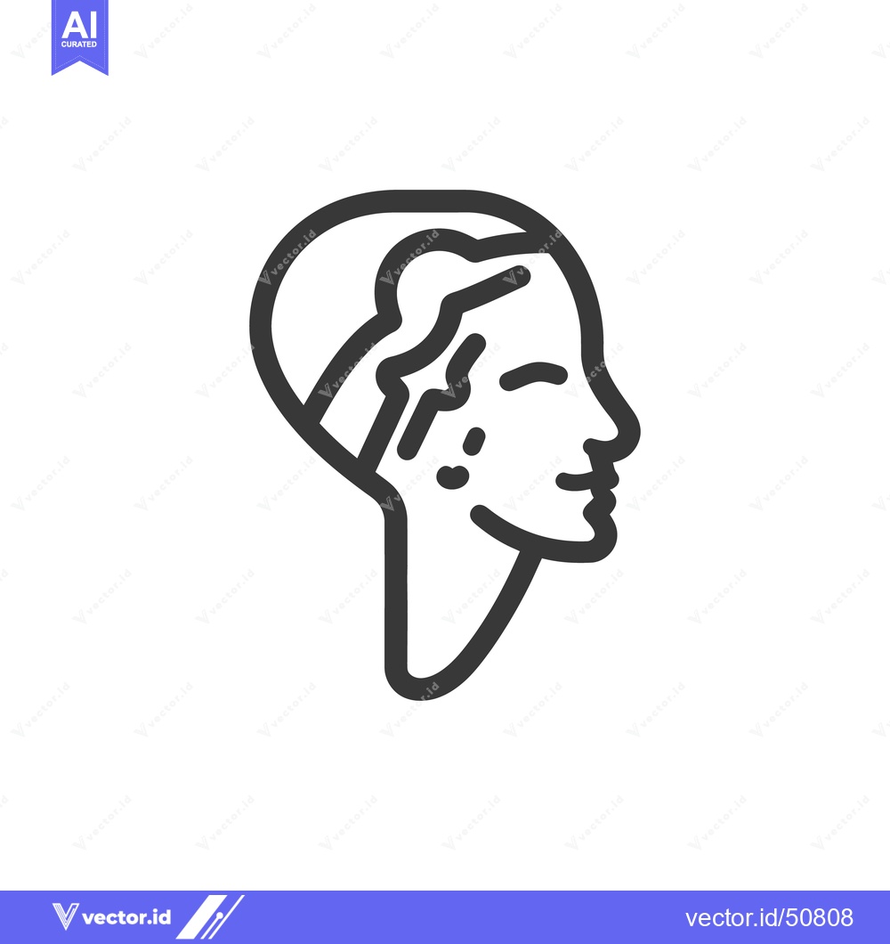 Premium Vector of An outline of a person with some facial imperfections on view