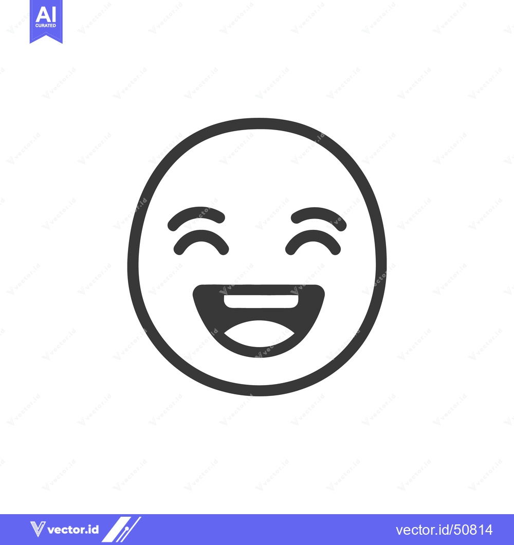 Premium Vector dari A simple graphic represents a smiling face with wide open mouth