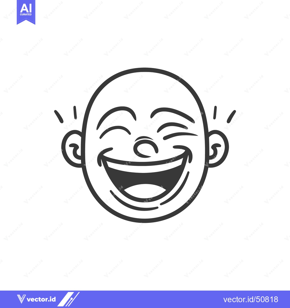 Premium Vector dari A smiling happy face illustration with ears and radiating lines