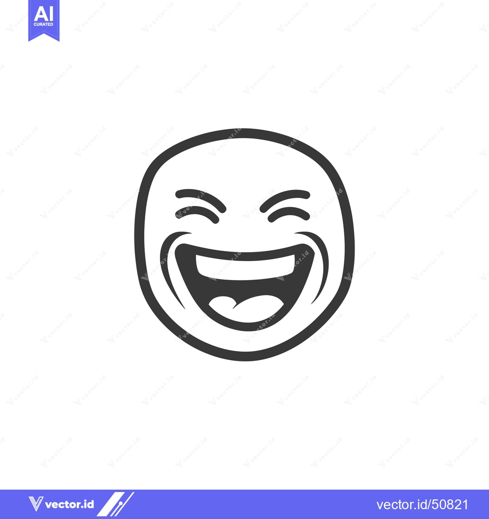 Premium Vector dari A simple illustration depicting a smiling face with open mouth express