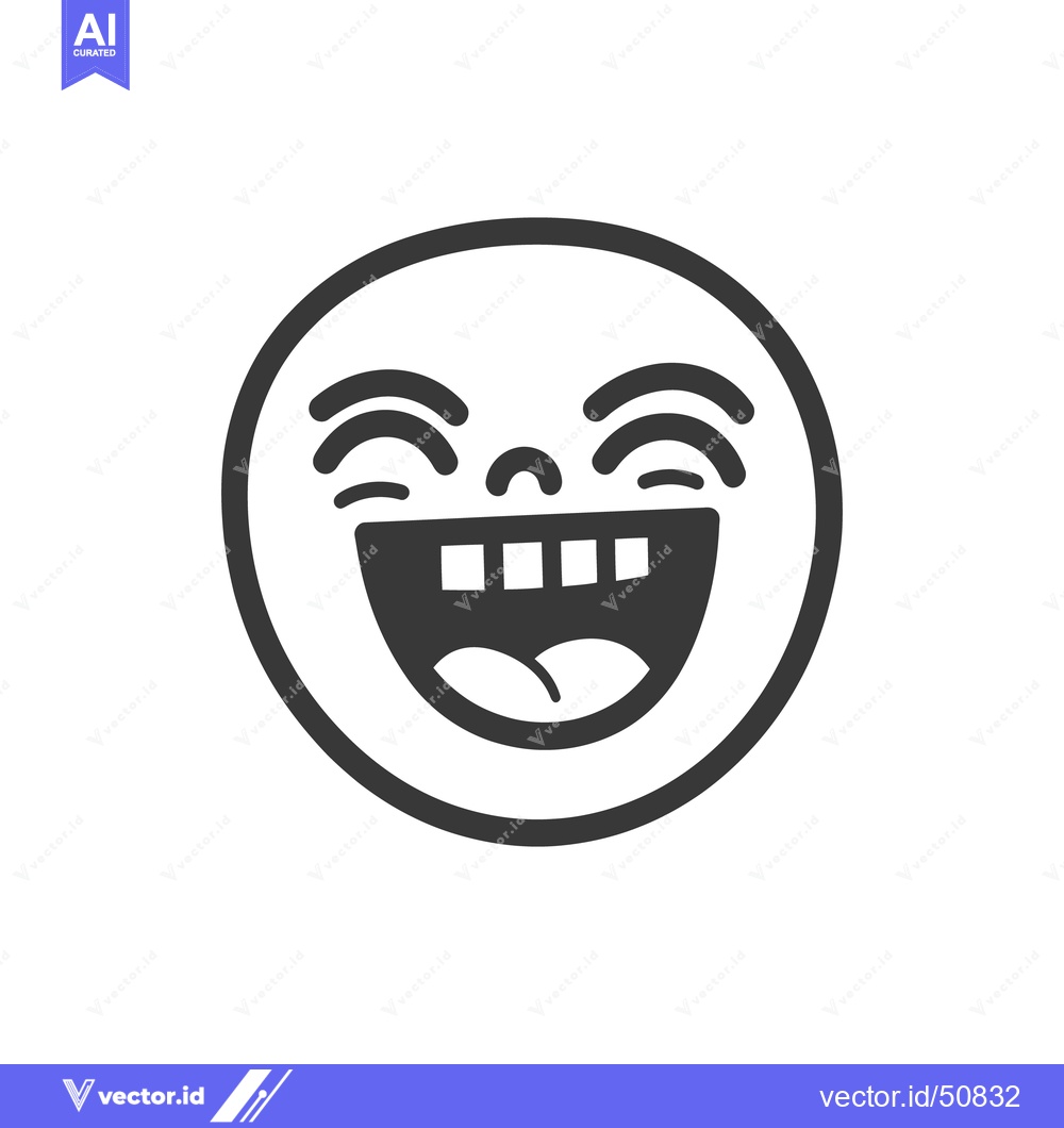 Premium Vector dari A minimalist illustration depicting an emoji expressing joyful laughte