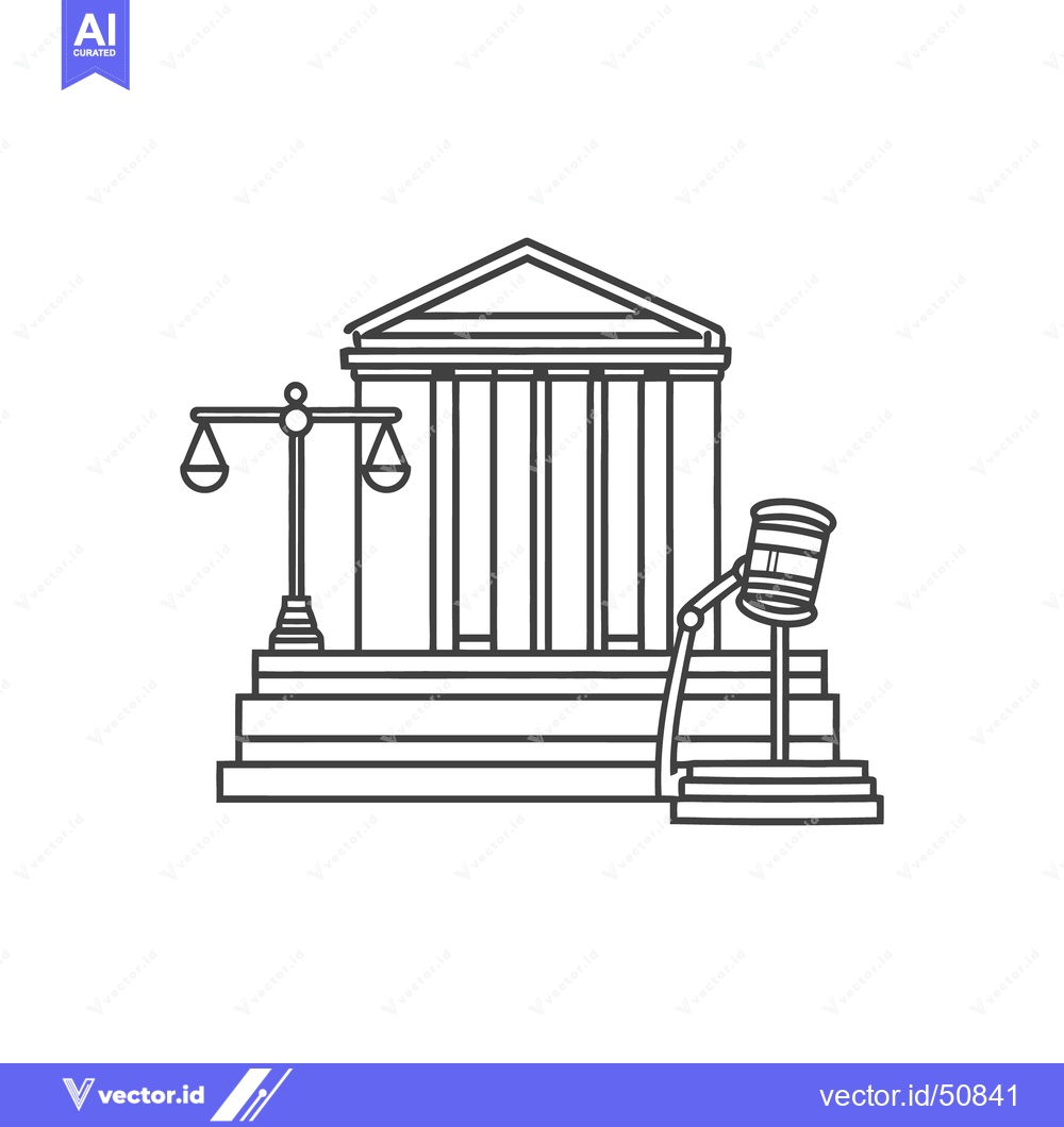 Premium Vector dari An Illustration Showing Legal Symbols And A Courthouse Building