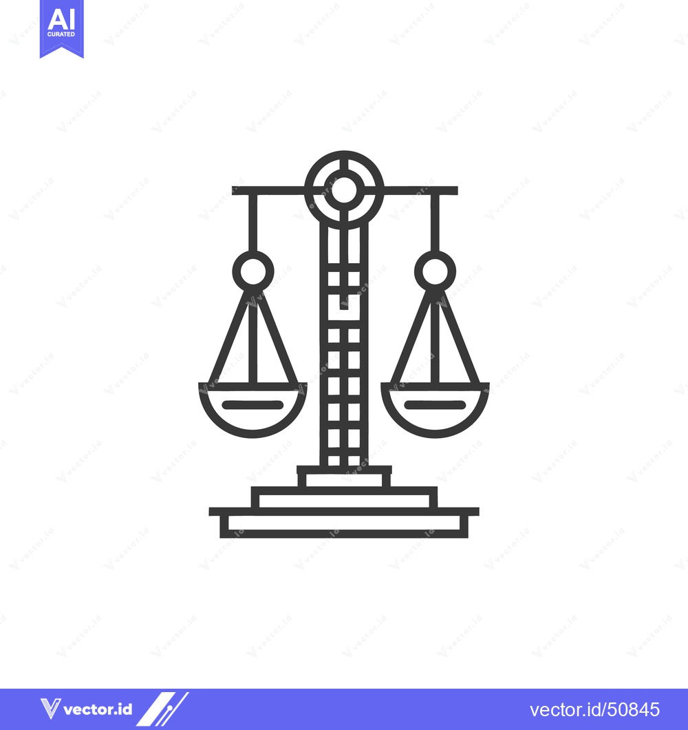 Premium Vector of An illustration of the scales of justice represented in simple lines