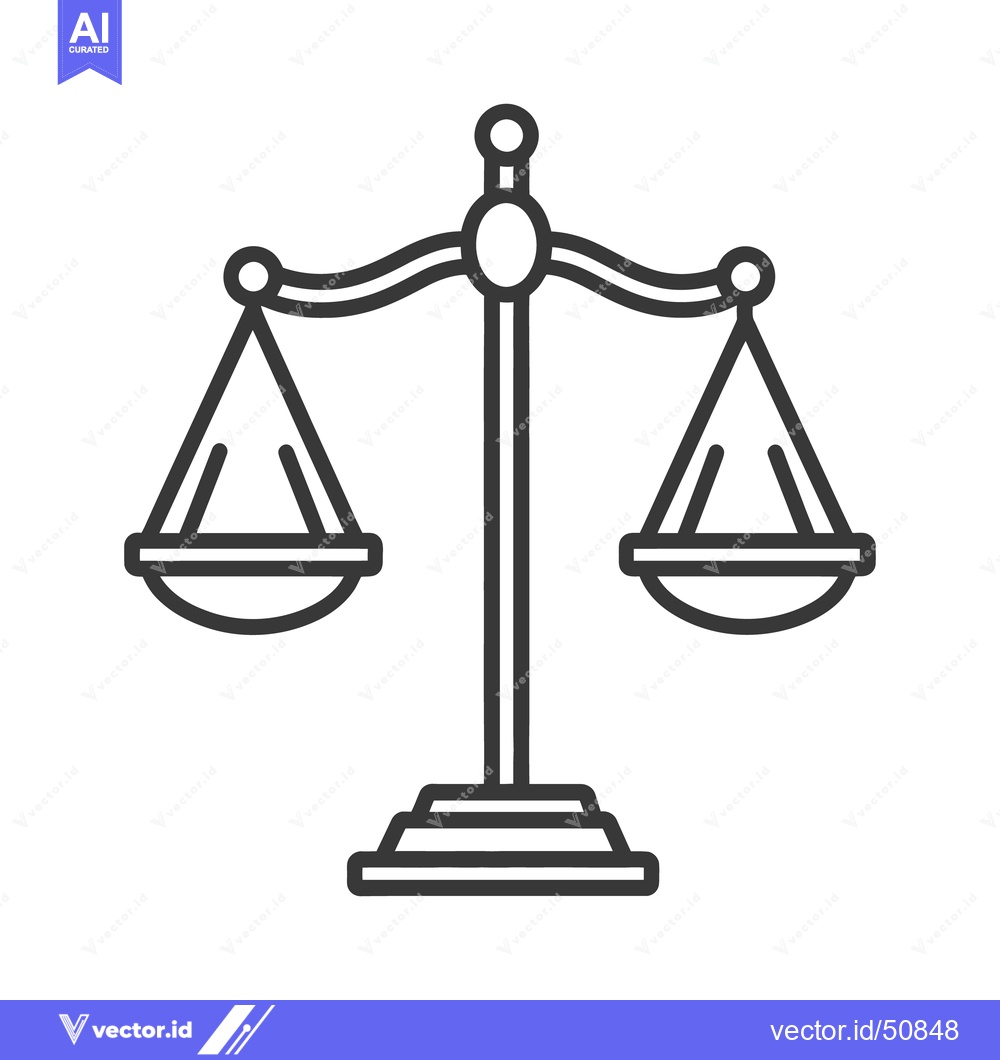 Premium Vector dari A simple outline image depicting the scales of justice