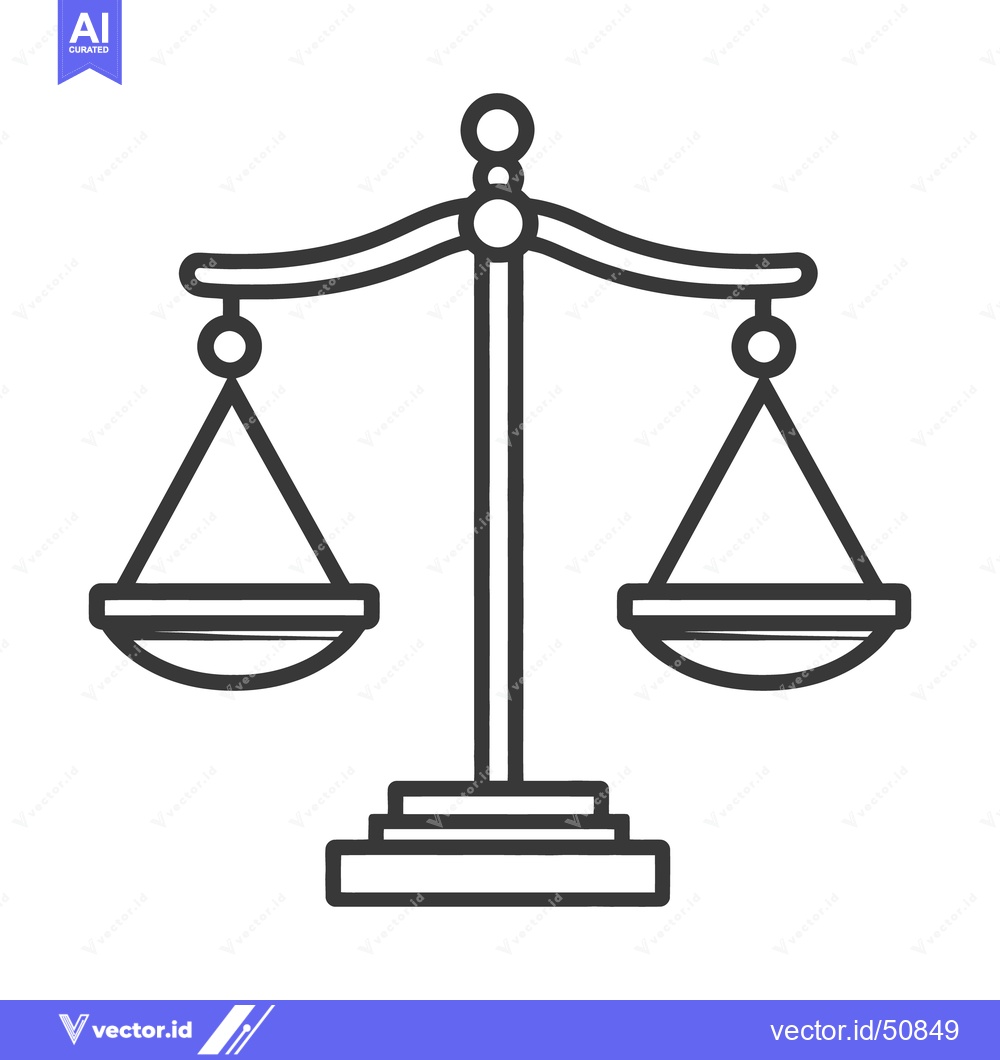 Premium Vector dari A simple line drawing image of balancing scales equipment