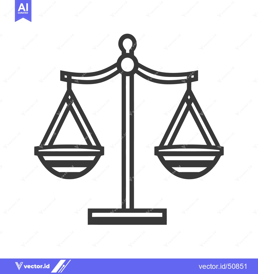 Premium Vector dari An iconic black and white image of a balance scale