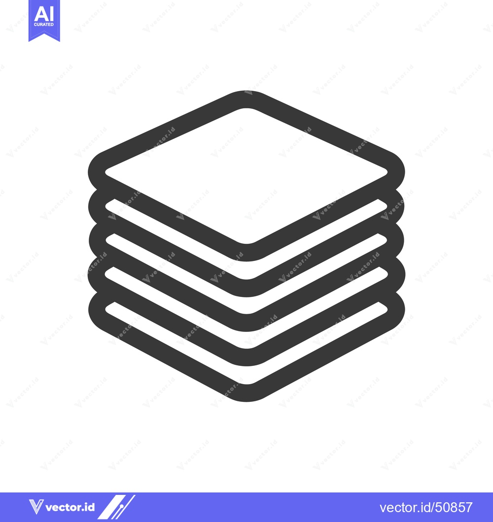 Premium Vector dari Stacked Rounded Square Icon: Layered Design, Minimalist Style, Dark Gr
