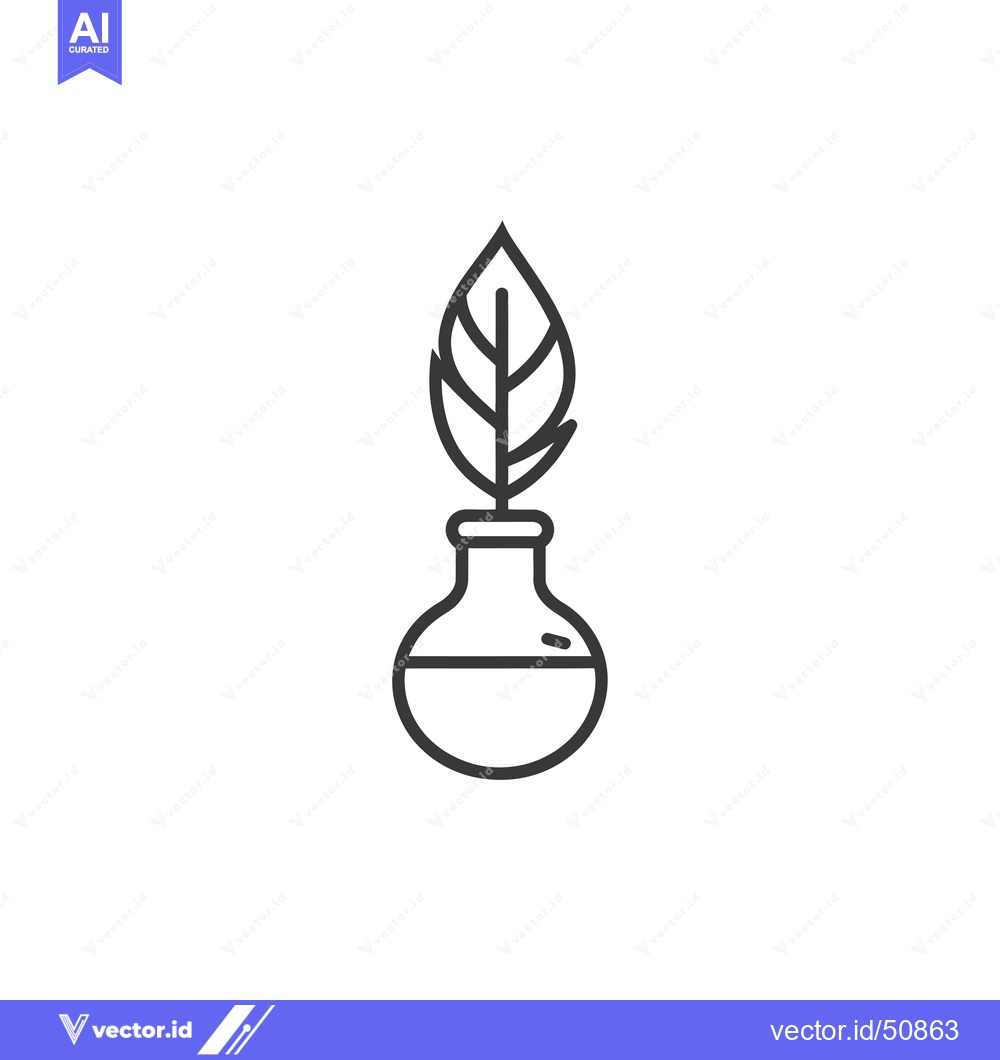 Premium Vector dari Leaf Emerging from a Beaker Filled with Liquid