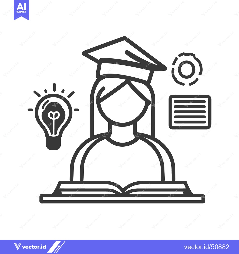 Premium Vector dari A student graduating with wisdom and new knowledge from studying
