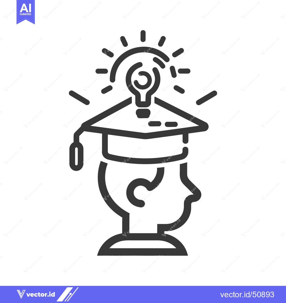 Premium Vector of An academic mind illuminated with an idea or concept
