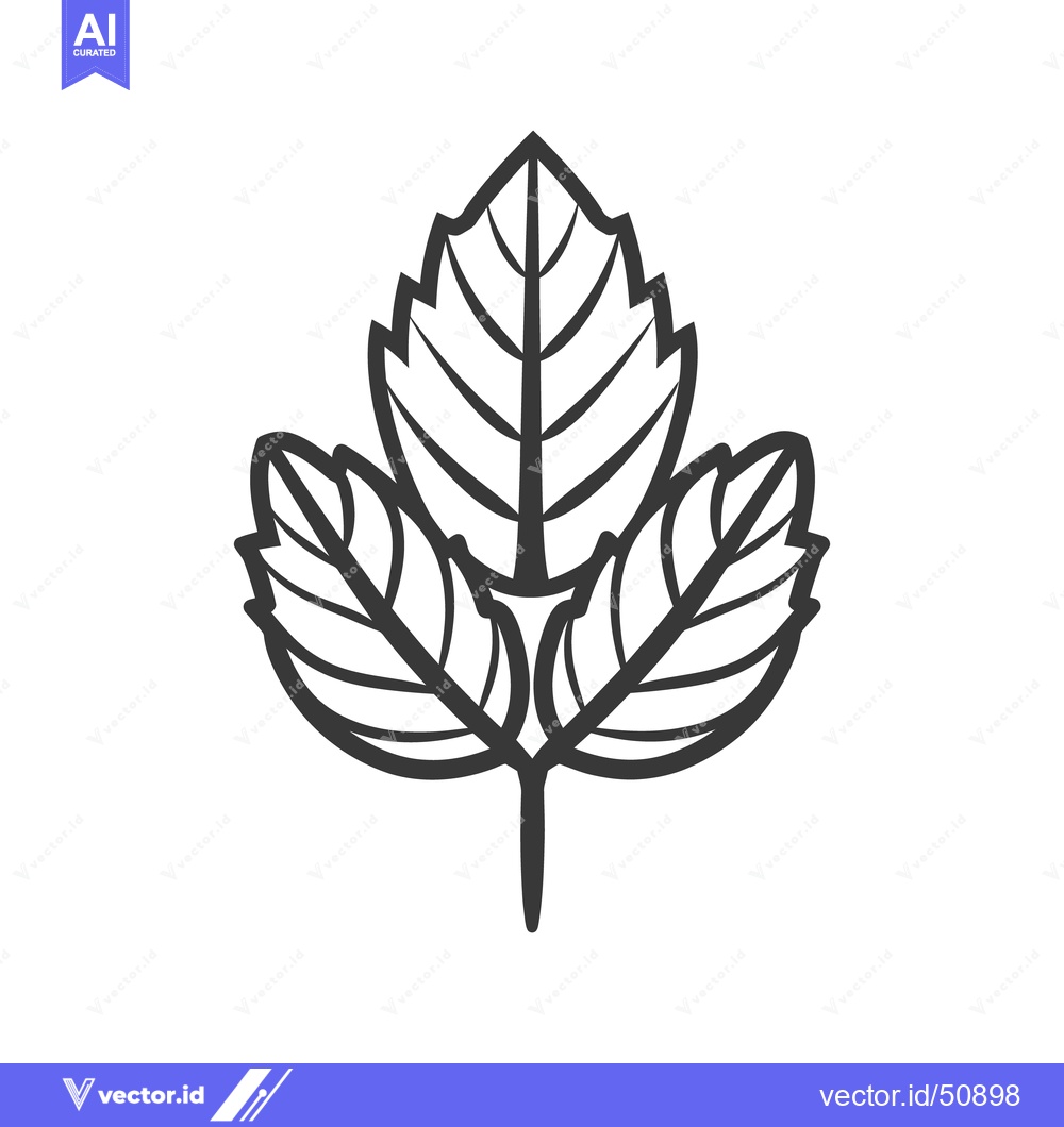 Premium Vector dari A simple vector illustration depicting a leaf with three leaflets