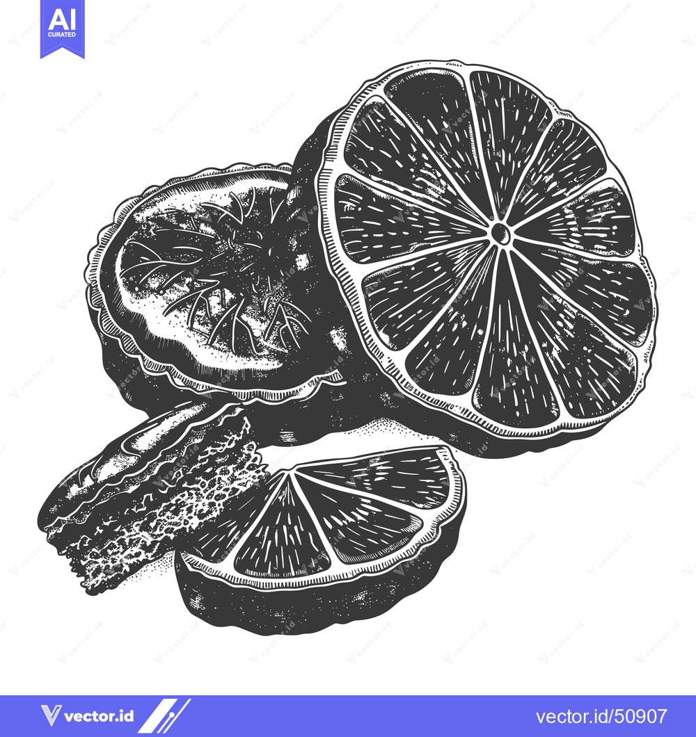 Premium Vector of Dried Orange Slices Artistic Ink Illustration