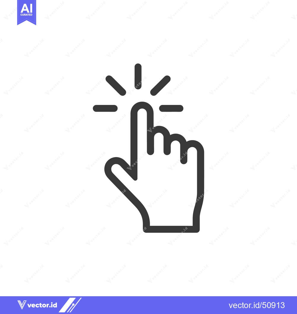 Premium Vector of Clicking Finger Icon: Simple Hand Gesture for Selection and Activation