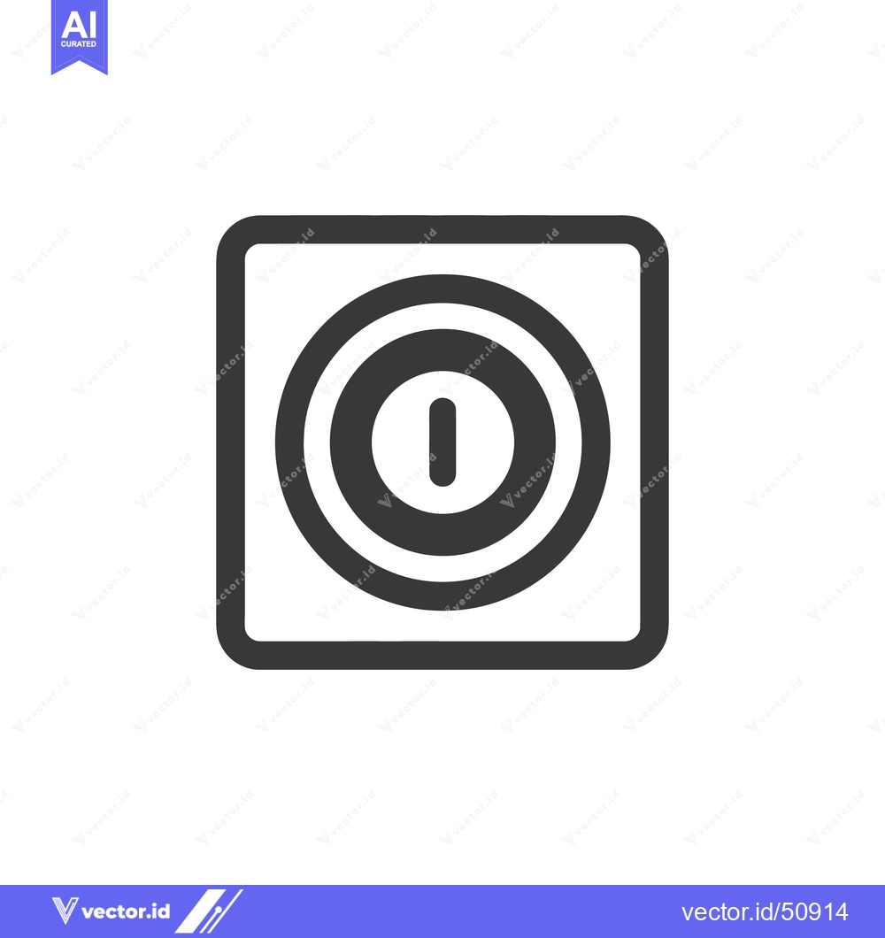 Premium Vector dari Minimalist Power Button Icon: Bold Lines, Rounded Square Design