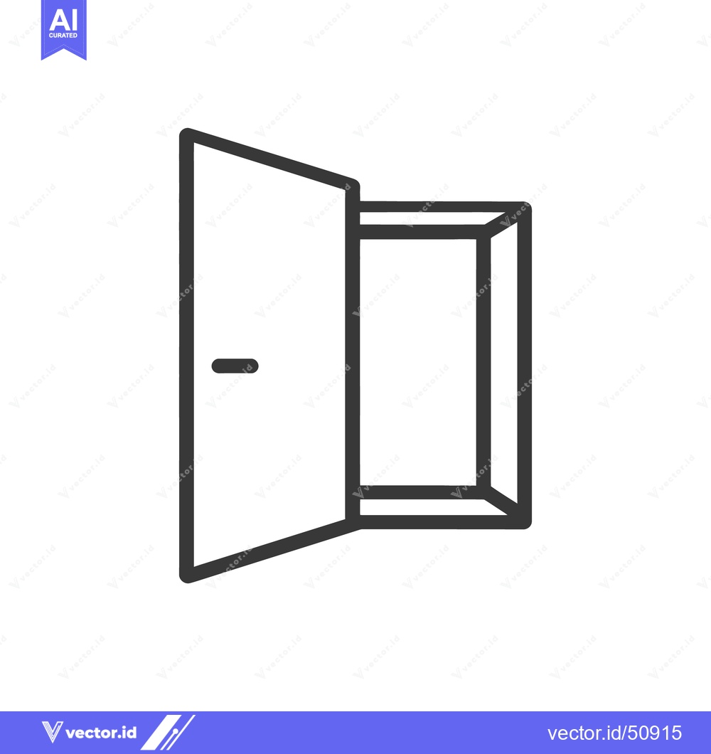 Premium Vector dari Minimalist Open Door Icon: Simple Line Art Symbolizing Opportunity and