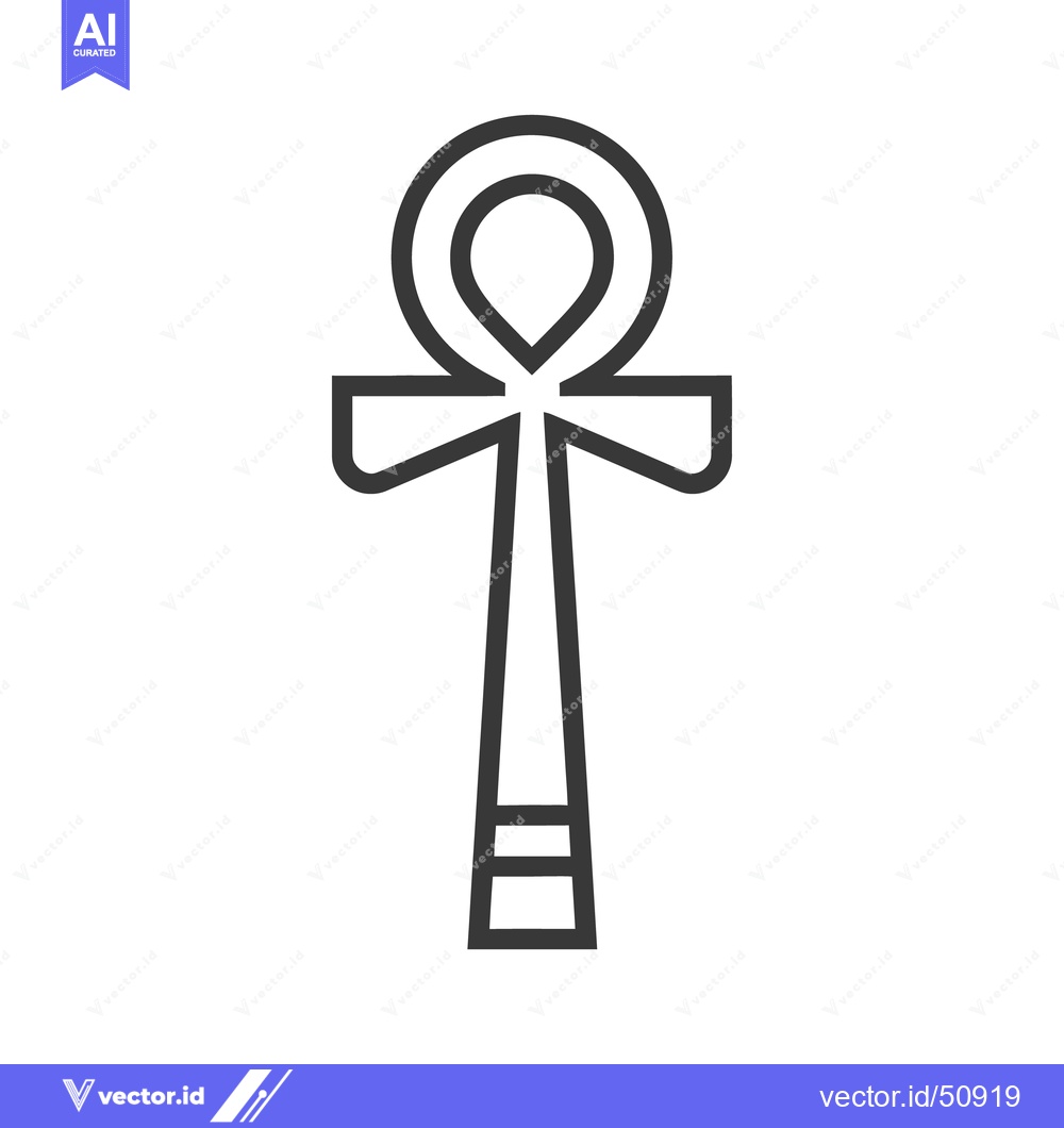 Premium Vector of A simple black and white depiction of an ankh symbol