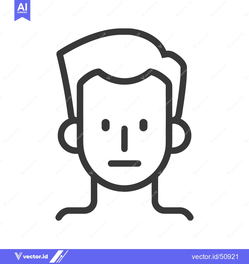 Premium Vector of A Simple Illustration Depicting a Person with Basic Facial Features