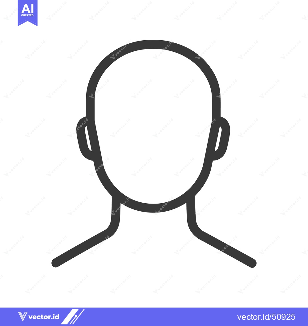 Premium Vector of Black and white simple graphic illustration of a human head