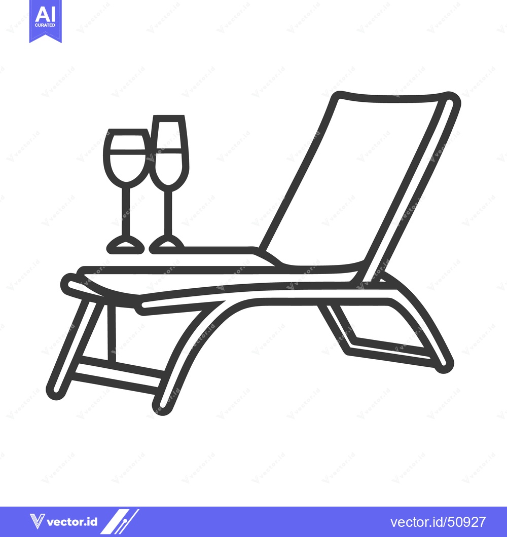 Premium Vector of A relaxing lounge chair with two elegant wine glasses