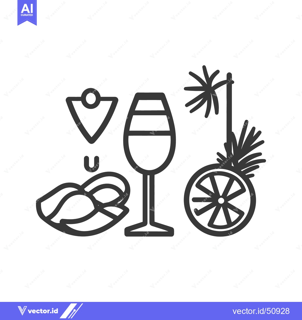 Premium Vector dari A stylized illustration displaying various elements of food and drinks
