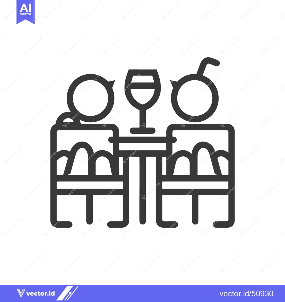 Premium Vector dari Two people sitting at a table with a wine glass shown