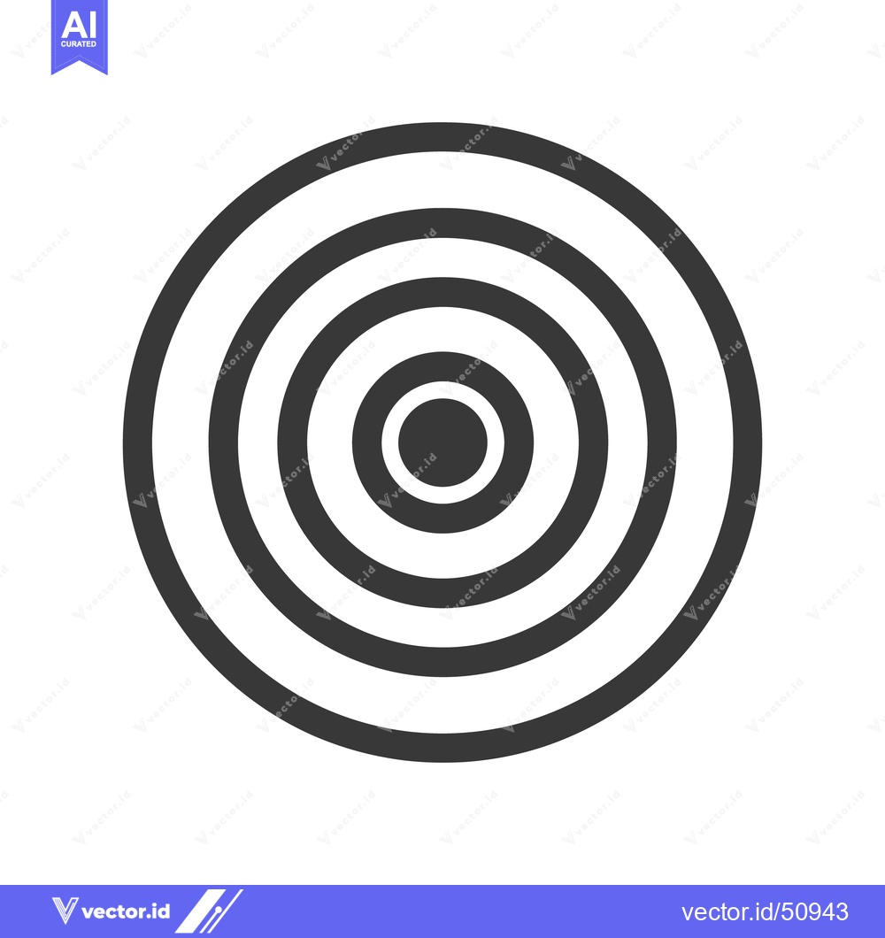 Premium Vector of Concentric Circles: Minimalist Black and White Target Design
