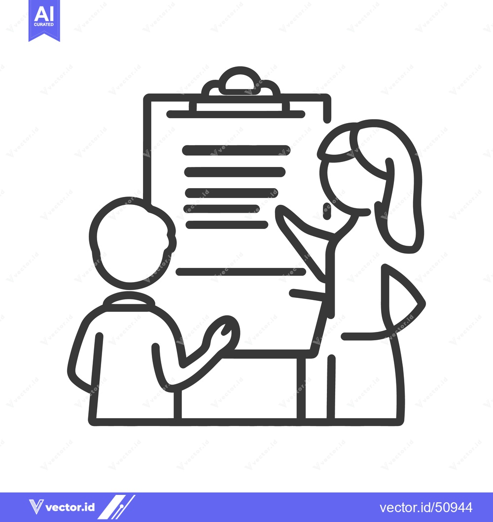 Premium Vector dari A woman presenting a document to a person for review