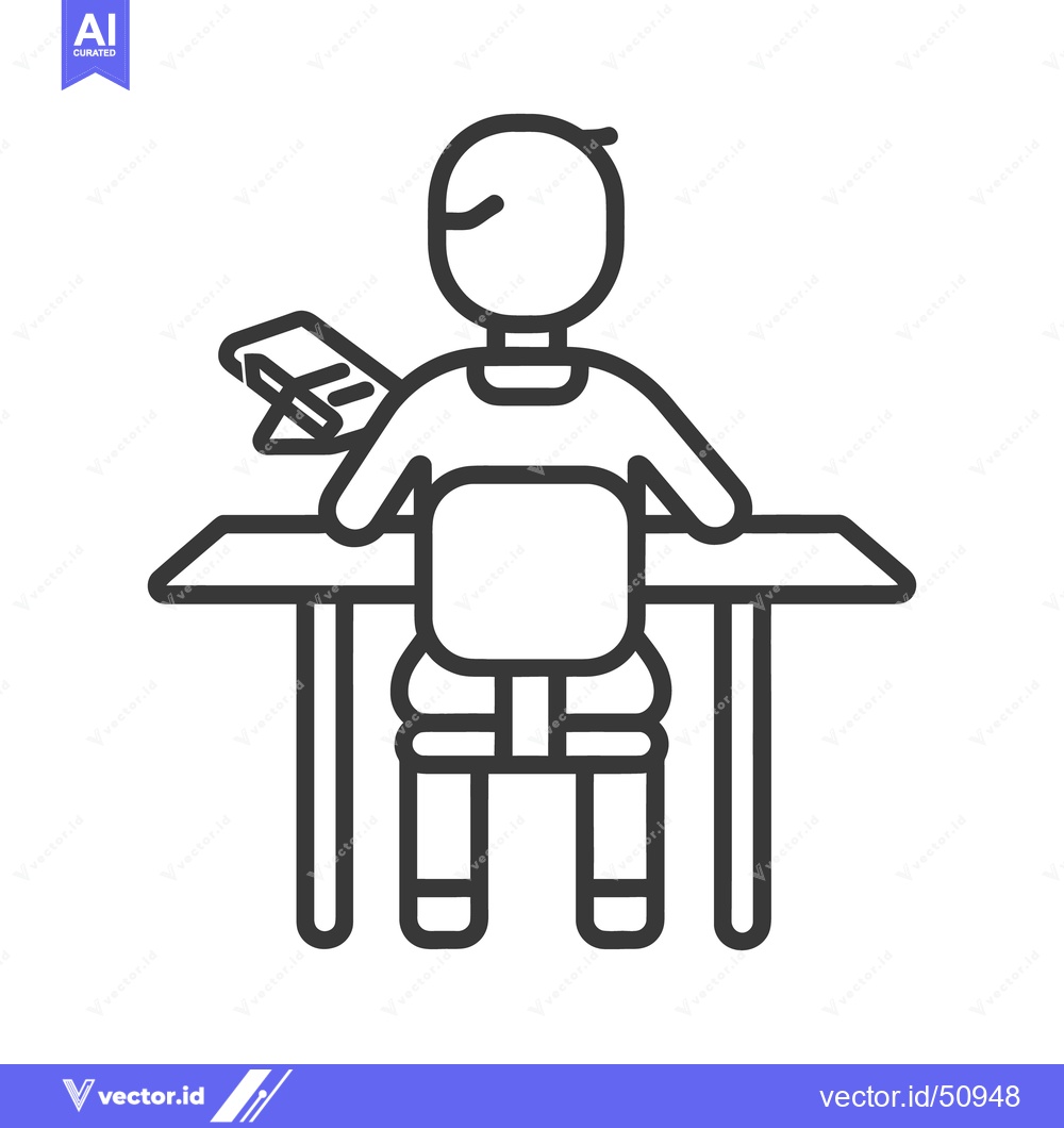 Premium Vector of A person is sitting at a desk with a document and a chair