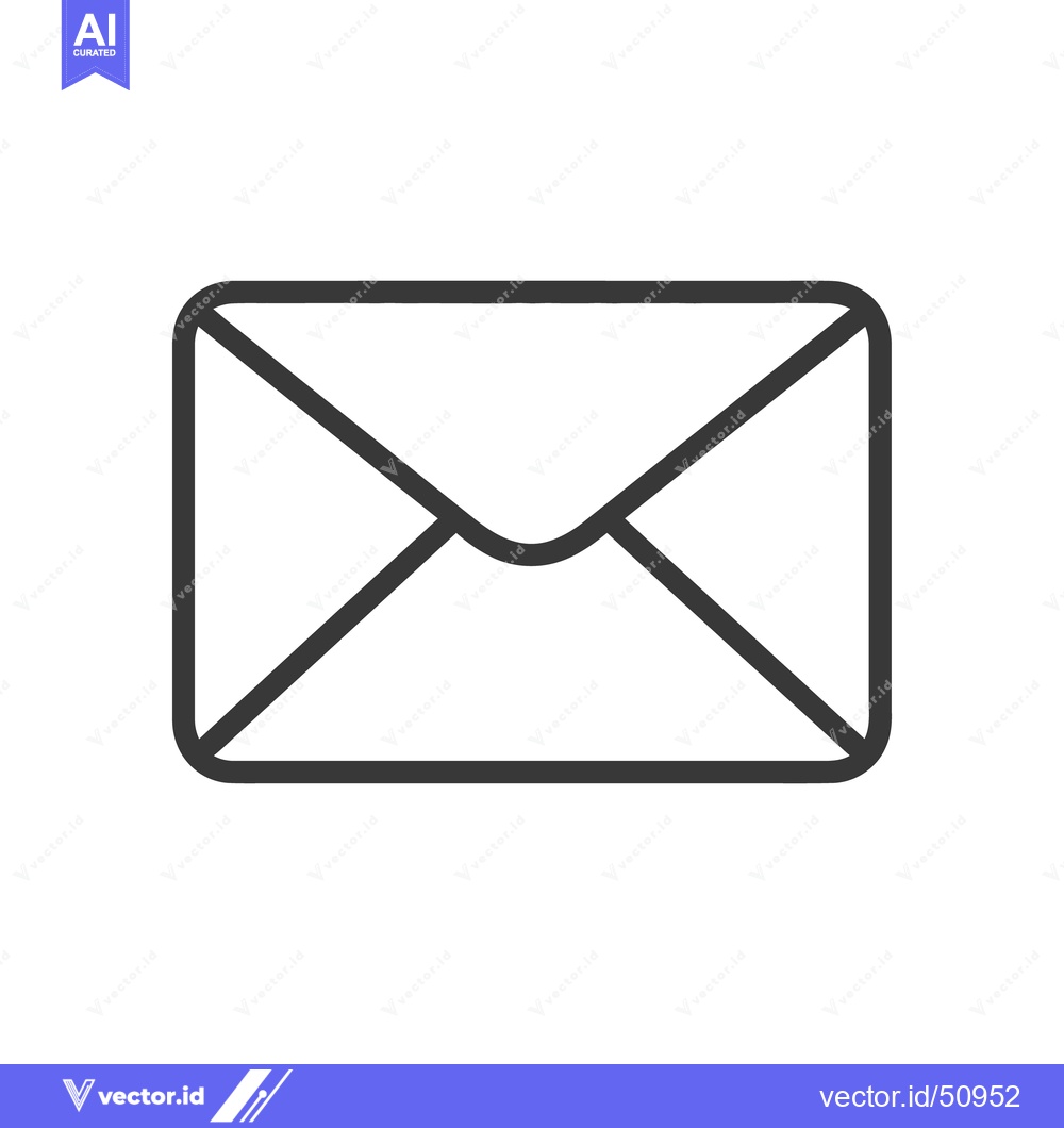 Premium Vector dari Simple black and white outline illustration of an envelope icon