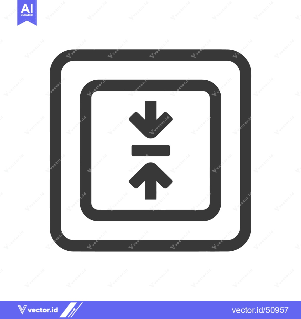 Premium Vector dari Compress Icon: Arrows Converging in a Rounded Square Frame