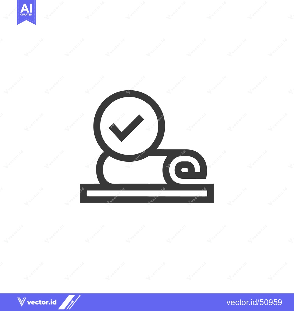 Premium Vector dari Approved Document Roll: Checkmark Icon on Rolled Paper Design