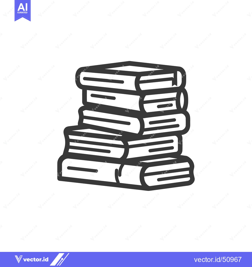 Premium Vector dari Stack of Books Icon: Minimalist Design for Education and Knowledge