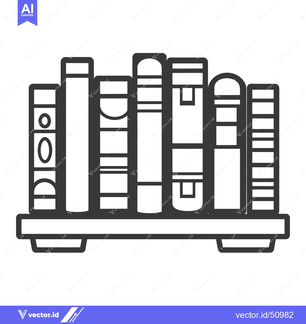 Premium Vector dari A simple illustration depicting books arranged on a shelf