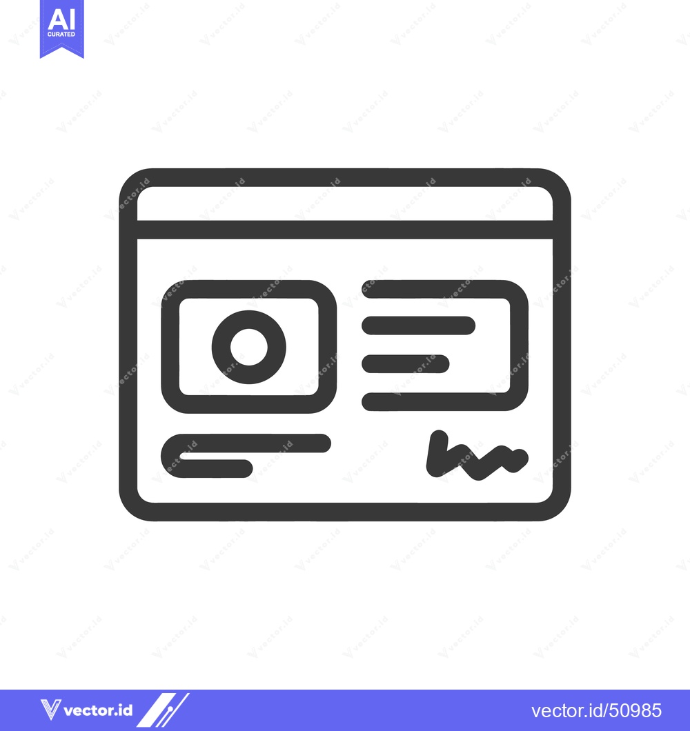 Premium Vector dari Minimalist ID Card Icon: Clean Design, Identity Symbol
