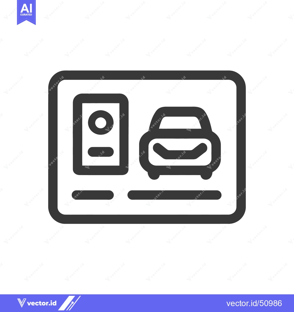 Premium Vector of Car Rental App Icon: Minimalist Design with Vehicle and Key