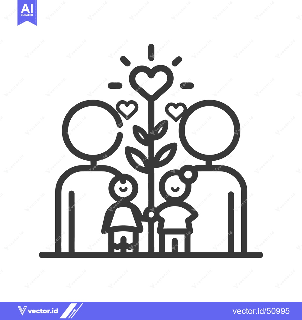 Premium Vector dari An illustrated family comprised of parents and their two children