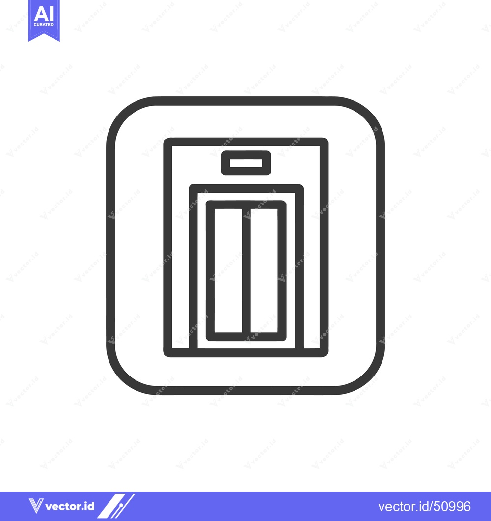 Premium Vector dari Minimalist Elevator Icon: Modern Design with Rounded Square Frame and
