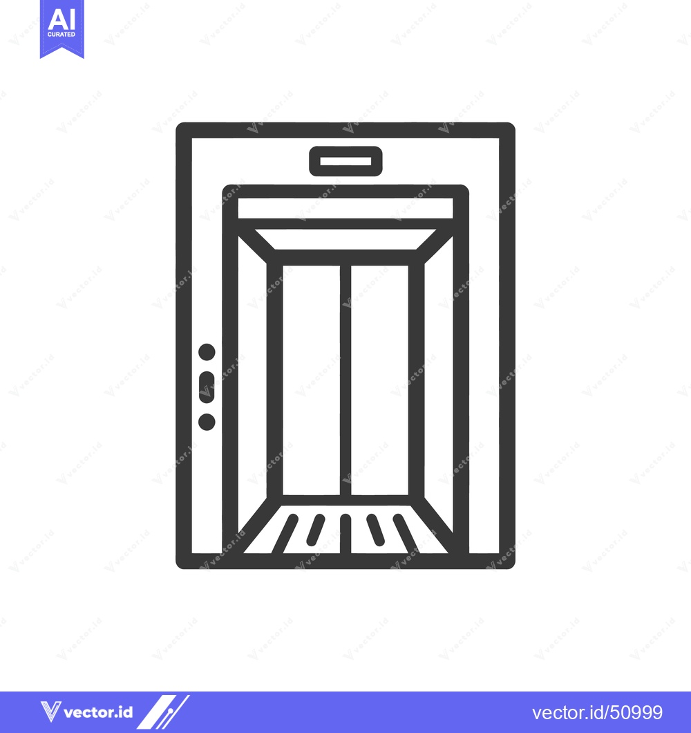 Premium Vector dari Minimalist Elevator Icon: Modern Design with Clean Lines and Geometric