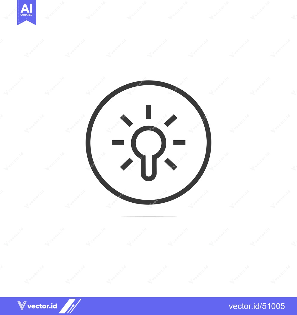 Premium Vector dari Lightbulb Icon Inside a Circle with Rays