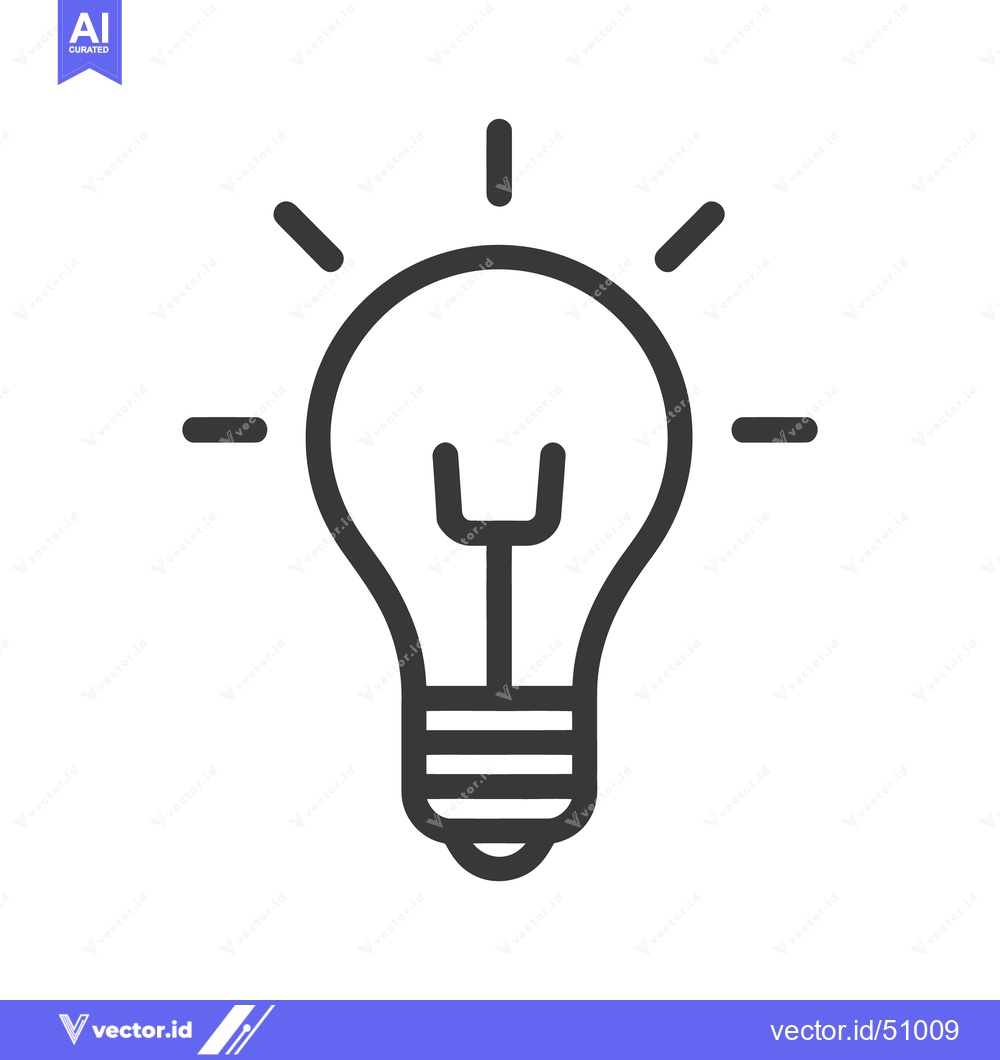 Premium Vector of Minimalist Light Bulb Icon: Idea Generation and Innovation Symbol