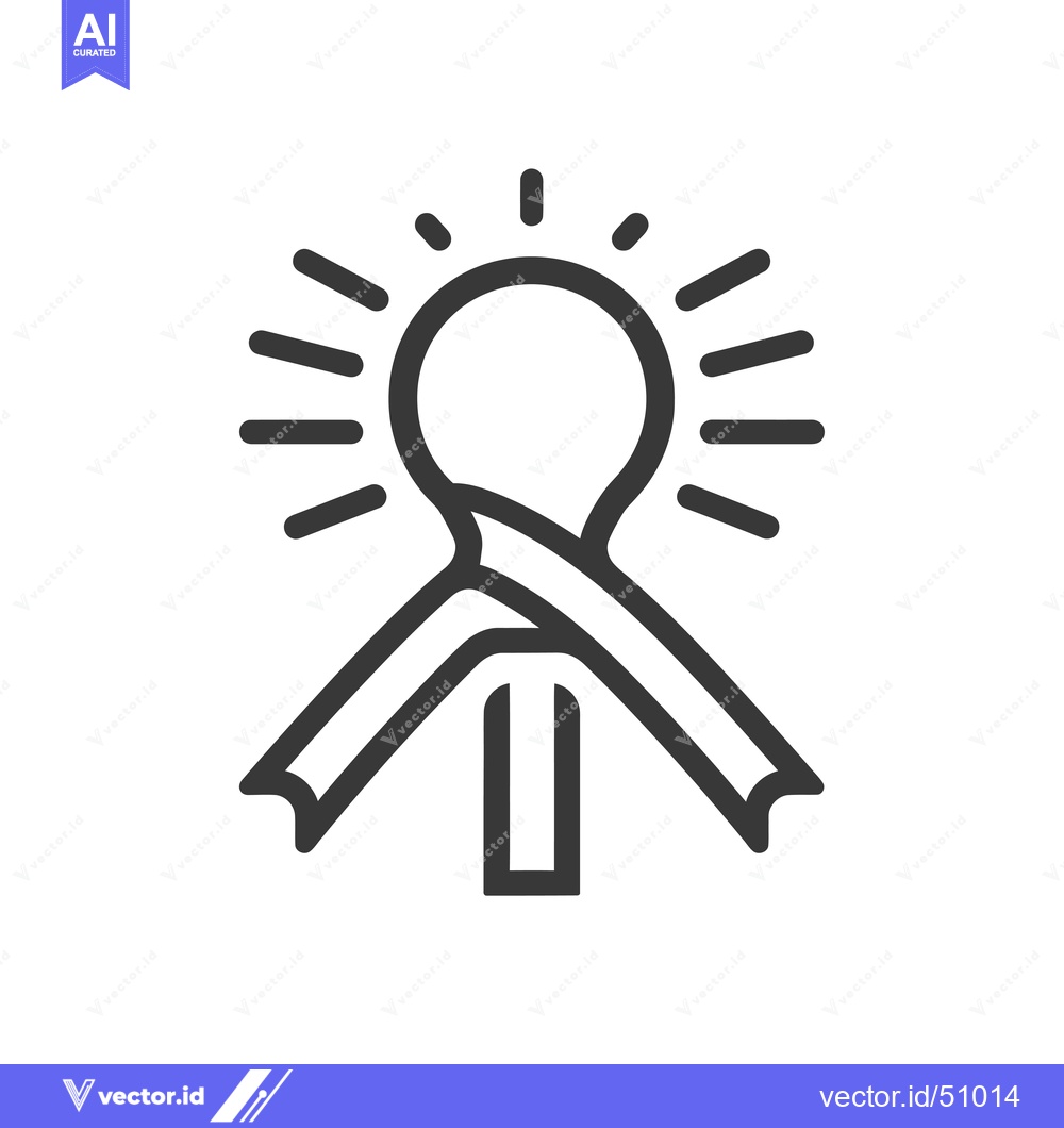 Premium Vector of Lightbulb Icon with Ribbon Tied Around It