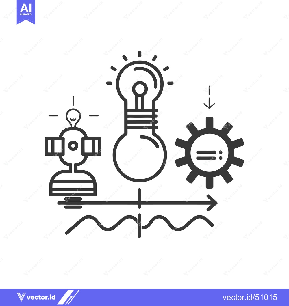 Premium Vector of Lightbulb Idea Leading to a Workflow with Satellite Imagery