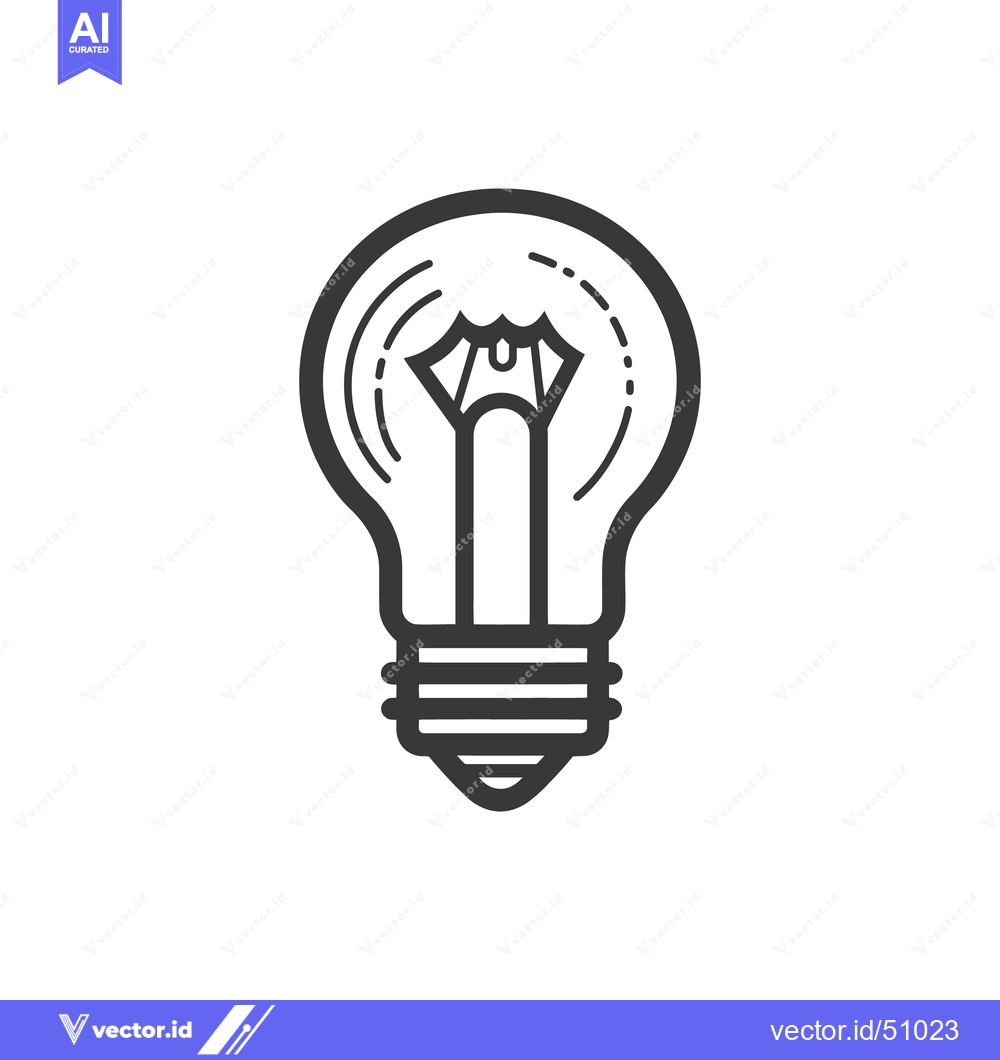 Premium Vector of A simple outline illustration of a standard incandescent light bulb
