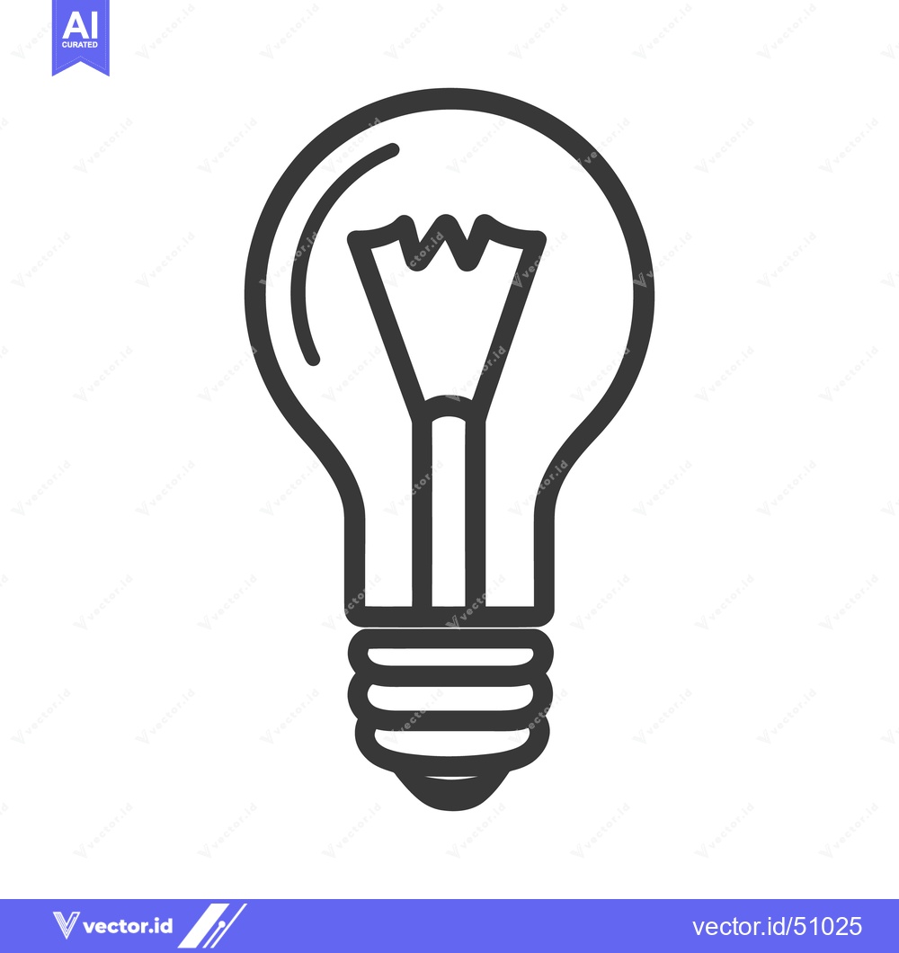 Premium Vector dari A simple line drawing depicting a light bulb illustration